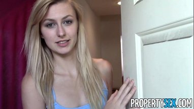 Good looking blonde real estate agent hardcore sex in apartment
